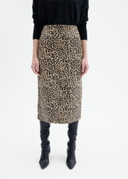Leather Leopard Skirt in Calf Hair - Leopard - CO Collections